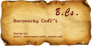 Borovszky Csát névjegykártya